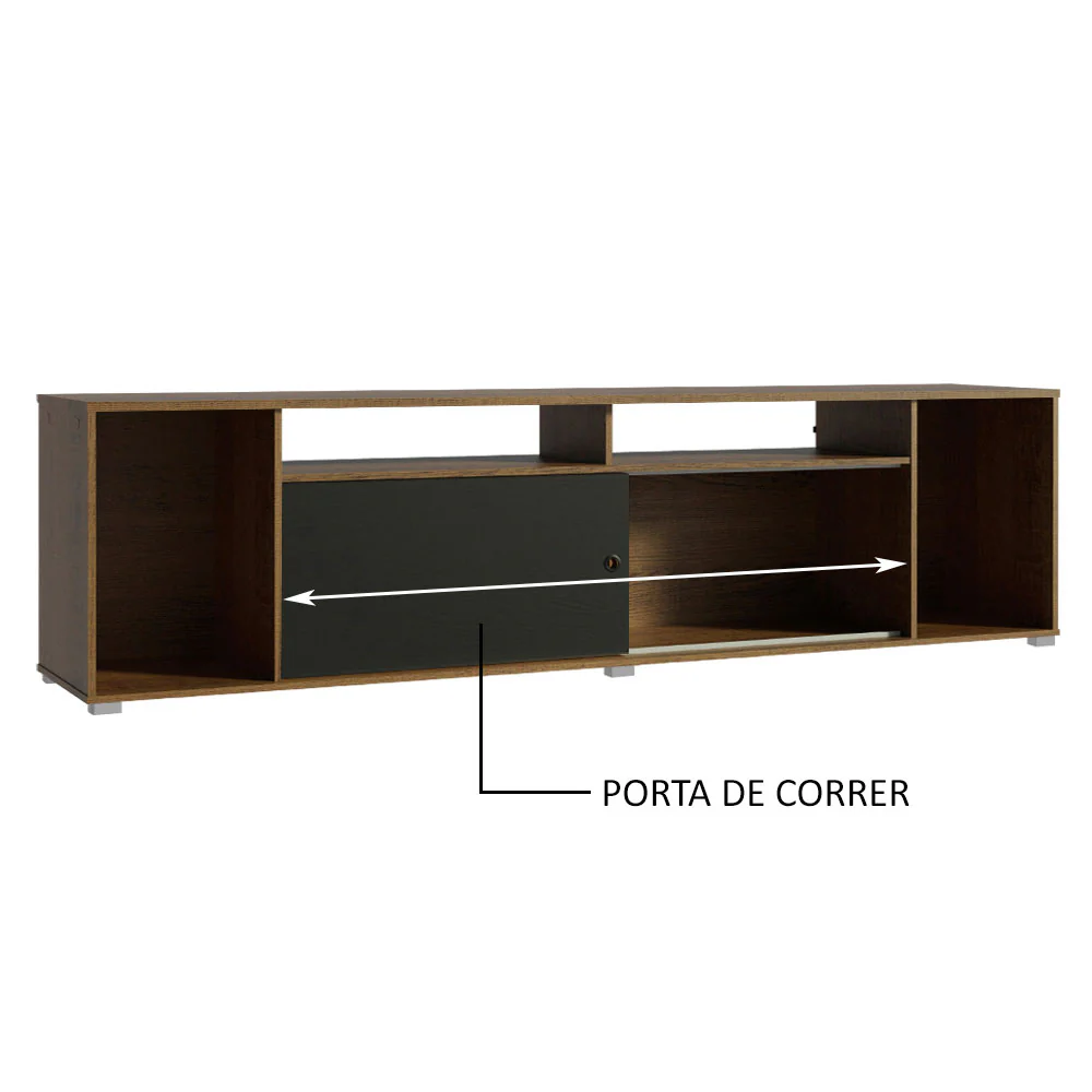 Rack para TV até 65 Polegadas Madesa Cancun Rustic/Preto - Image 5