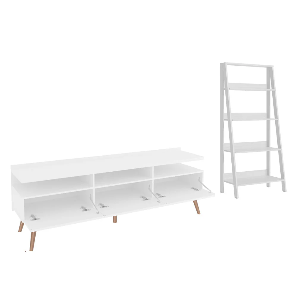 Rack para TV até 65 Polegadas Madesa Londres e Estante Escada Branco - Image 3