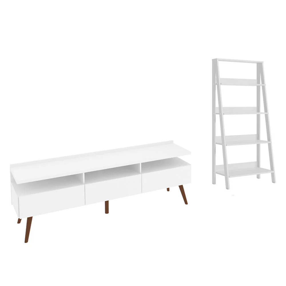 Rack para TV até 65 Polegadas Madesa Londres e Estante Escada Branco - Image 5