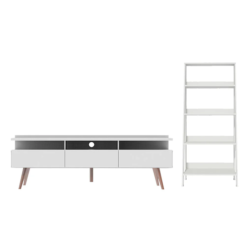 Rack para TV até 65 Polegadas Madesa Londres e Estante Escada Branco - Image 6
