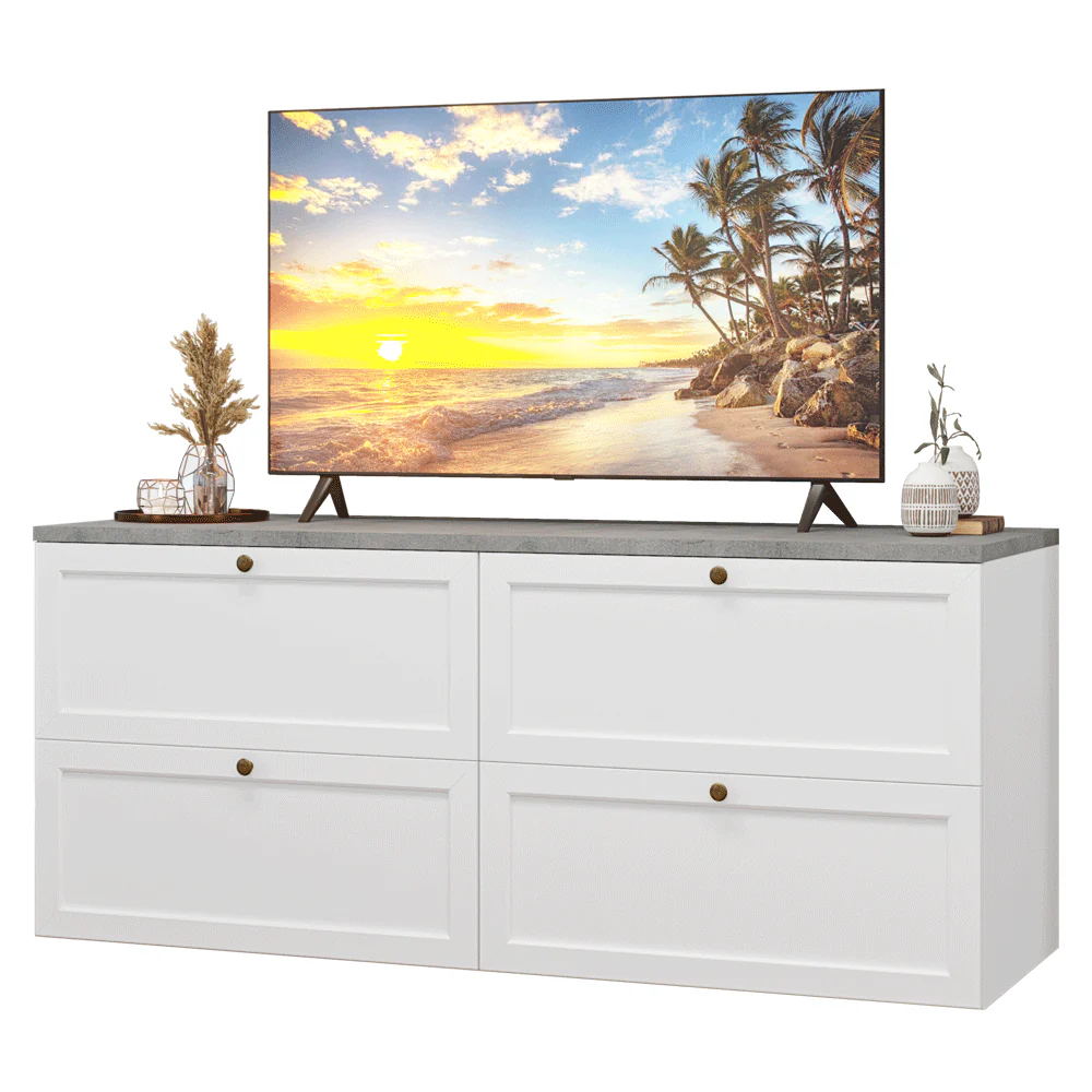 Rack para TV até 70 Polegadas 160cm 4 Gavetas Branco Vik Madesa 04 - Image 2