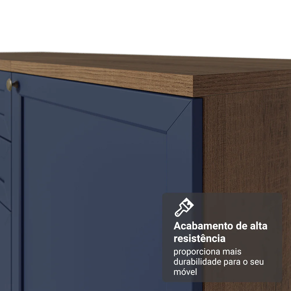 Rack para TV até 70 Polegadas 160cm 4 Gavetas Rustic/Azul Vik Madesa 04 - Image 8