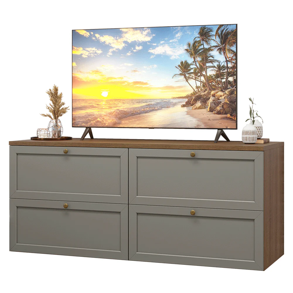 Rack para TV até 70 Polegadas 160cm 4 Gavetas Rustic/Cinza Vik Madesa 04 - Image 2