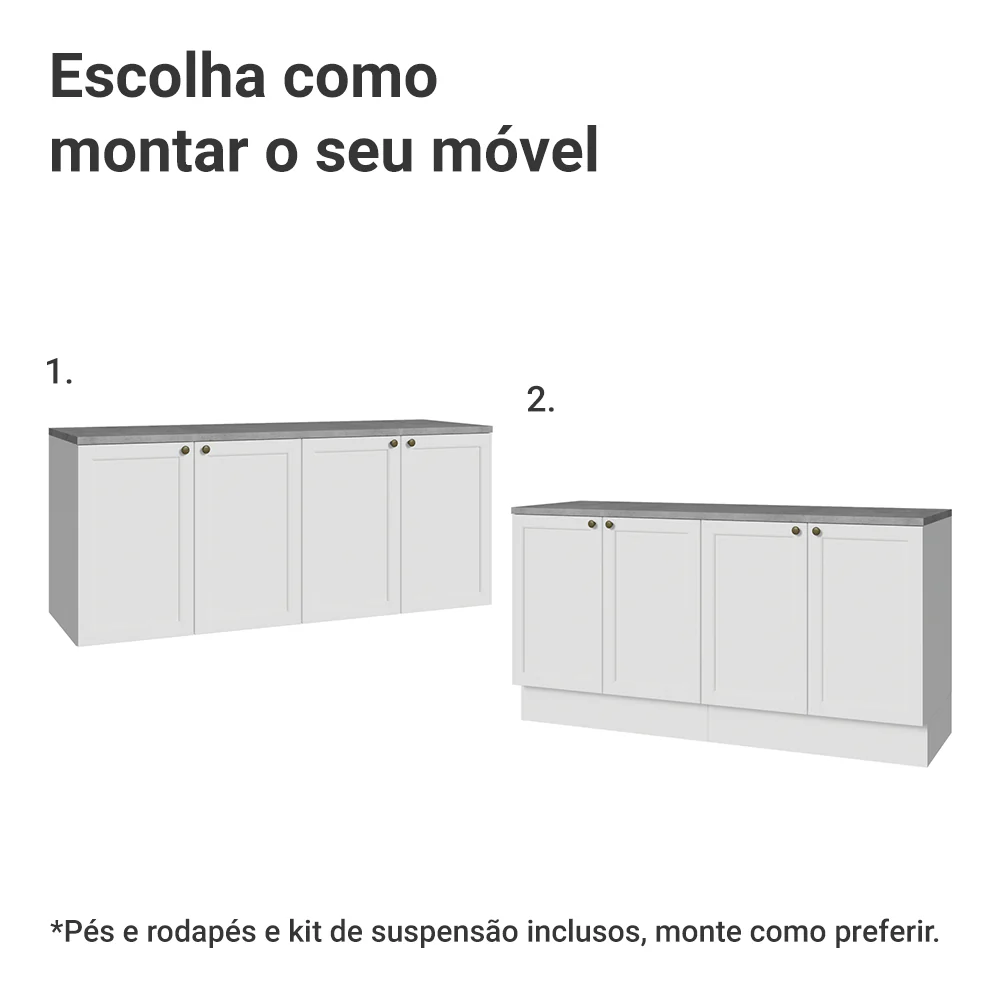 Rack para TV até 70 Polegadas + Prateleiras 160cm Branco Vik Madesa 05 - Image 5