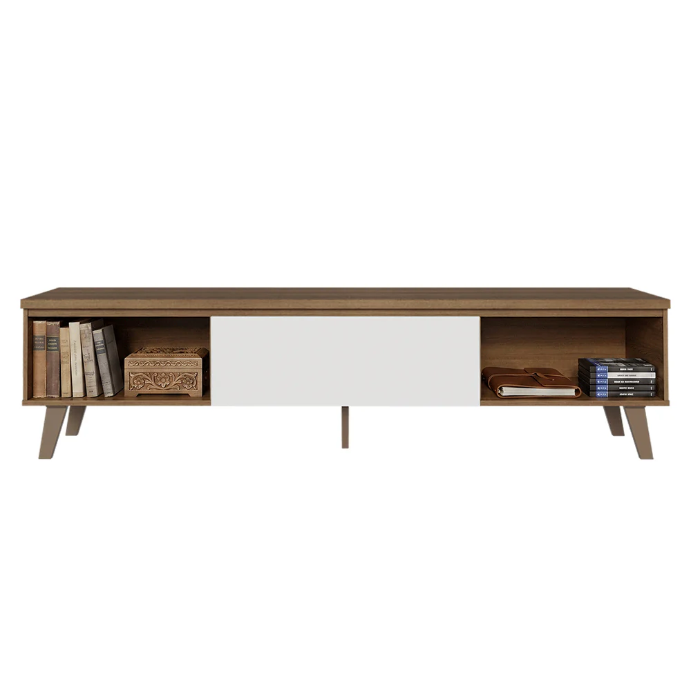 Rack para TV até 75 Polegadas 180 cm 2 Portas 1 Gaveta Rustic/Branco Dune Madesa - Image 8