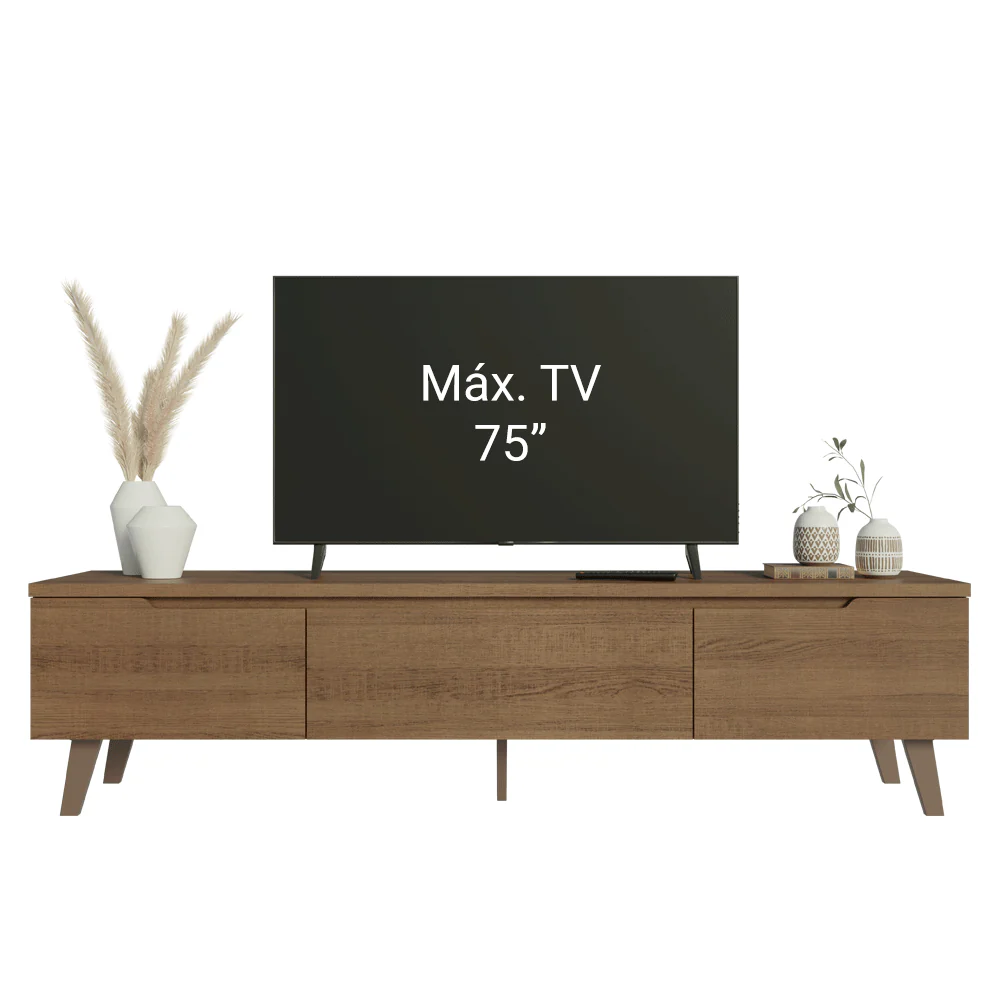 Rack para TV até 75 Polegadas 180 cm 2 Portas 1 Gaveta Rustic Dune Madesa - Image 5