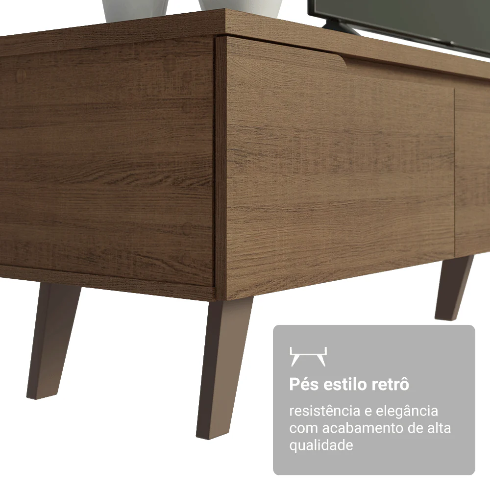 Rack para TV até 75 Polegadas 180 cm 2 Portas 1 Gaveta Rustic Dune Madesa - Image 6