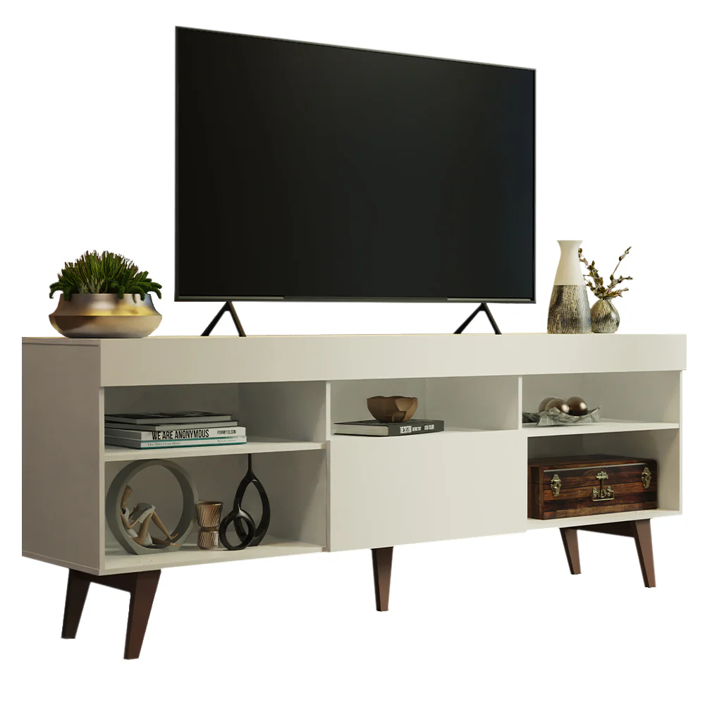 Rack para TV até 75 Polegadas Lille Madesa 180 cm 1 Porta Branco - Image 2
