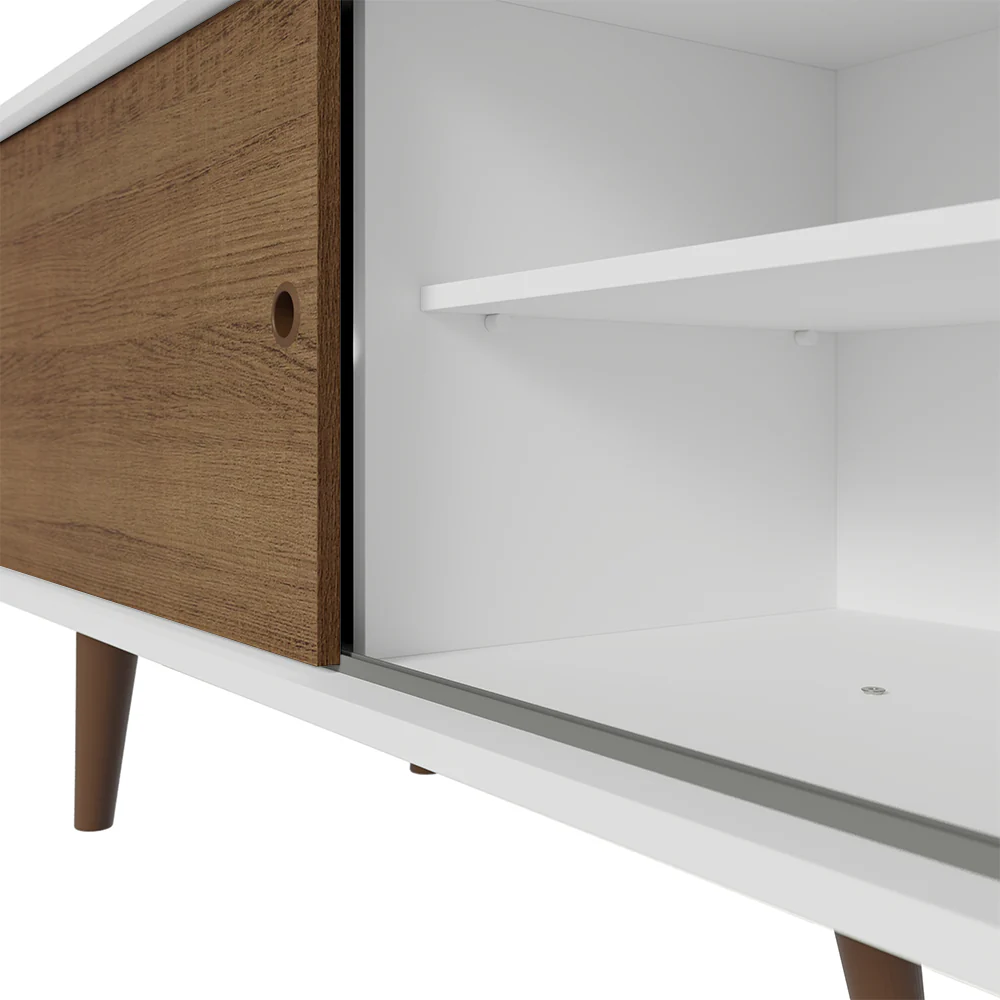 Rack para TV até 80 Polegadas 160cm Branco Pés Rustic Torino Madesa - Image 8