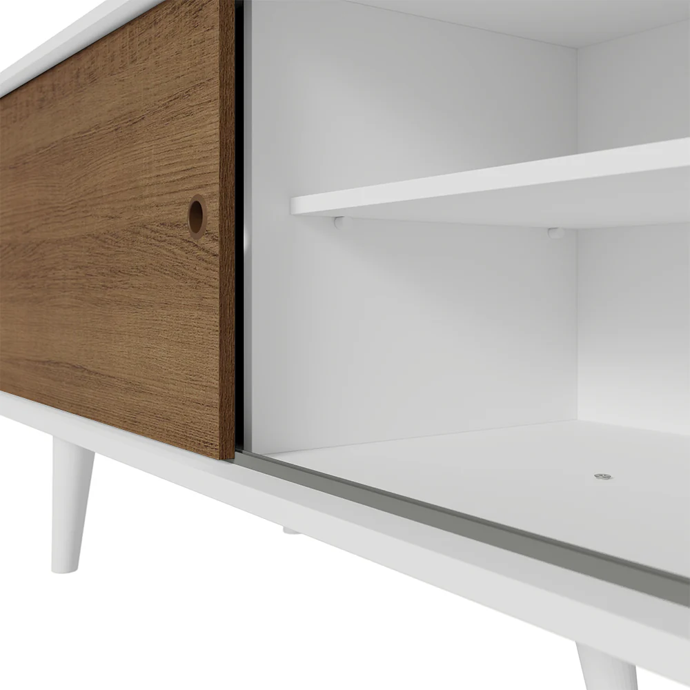 Rack para TV até 80 Polegadas 160cm Branco/Rustic com Pés Branco Torino Madesa - Image 8