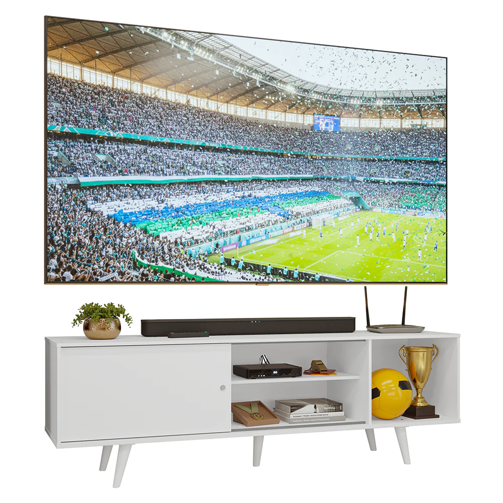 Rack para TV até 80 Polegadas 160cm com Pés Branco Torino Madesa - Image 2