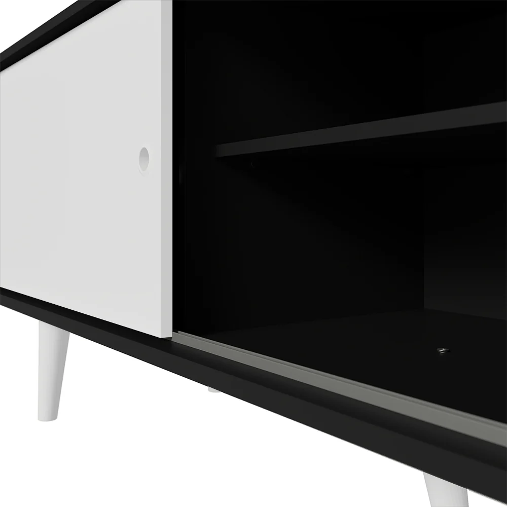 Rack para TV até 80 Polegadas 160cm com Pés Preto/Branco Torino Madesa - Image 8