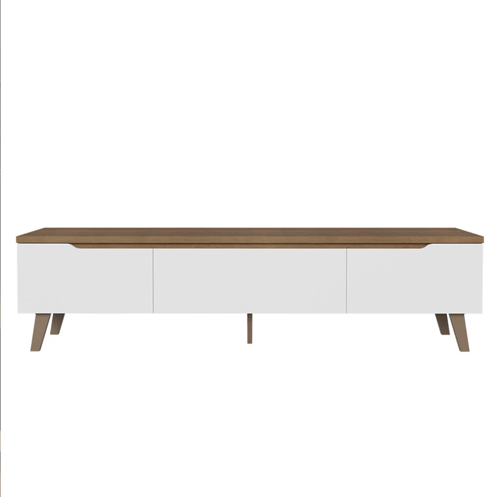 Rack para TV até 80 Polegadas 180 cm 2 Portas 1 Gaveta Rustic/Branco Nilo Madesa - Image 11