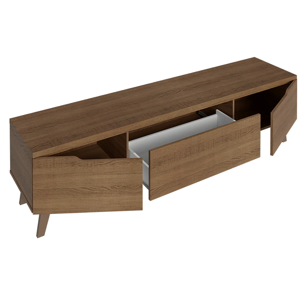 Rack para TV até 80 Polegadas 180 cm 2 Portas 1 Gaveta Rustic Nilo Madesa - Image 9