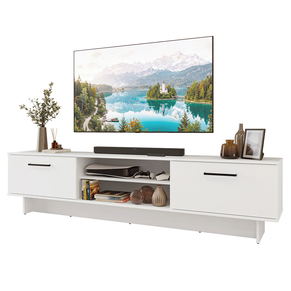 Rack para TV até 80 Polegadas 218 cm 2 Portas Branco Agata Madesa - Image 2