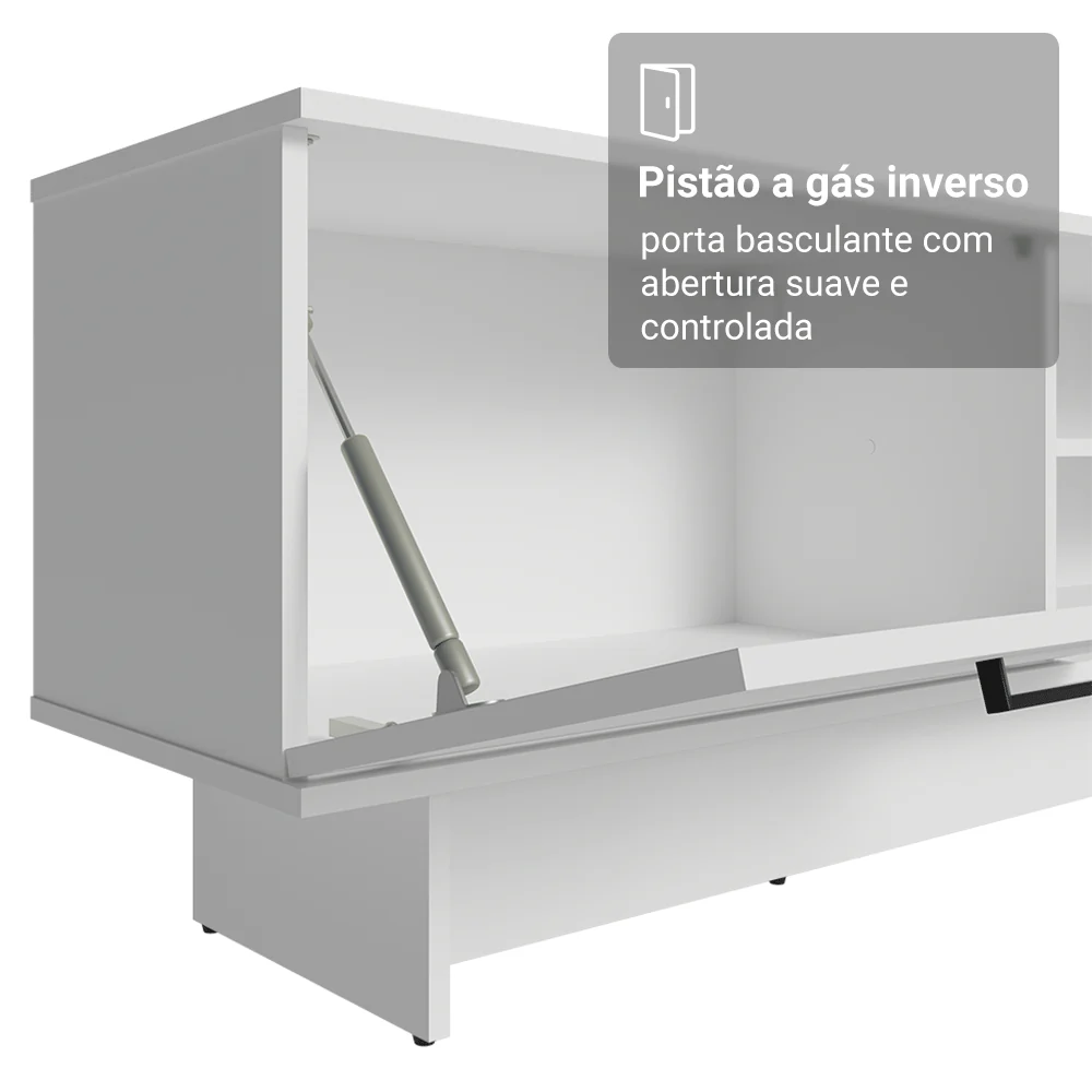 Rack para TV até 80 Polegadas 218 cm 2 Portas Branco Agata Madesa - Image 7