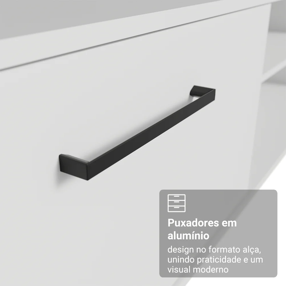 Rack para TV até 80 Polegadas 218 cm 2 Portas Branco Agata Madesa - Image 8