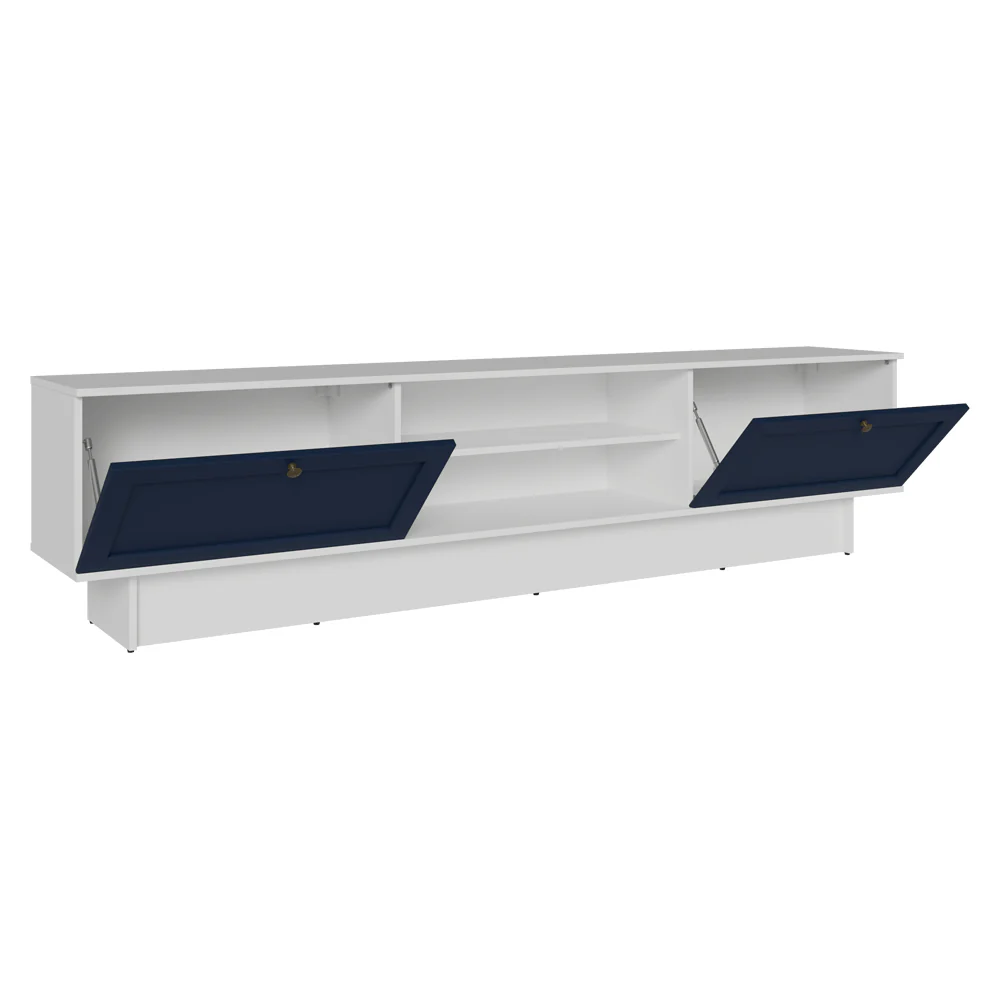Rack para TV até 80 Polegadas 218 cm 2 Portas Branco/Azul Vik Madesa - Image 8