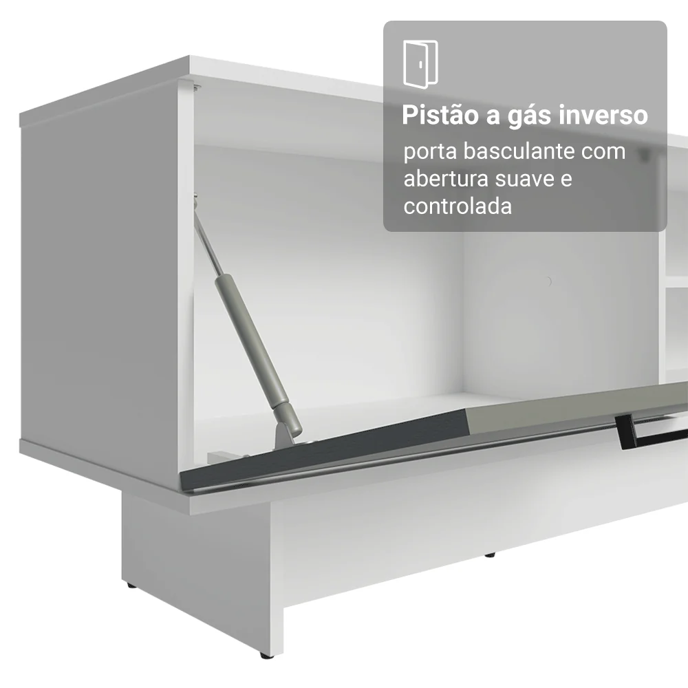 Rack para TV até 80 Polegadas 218 cm 2 Portas Branco/Cinza Agata Madesa - Image 7