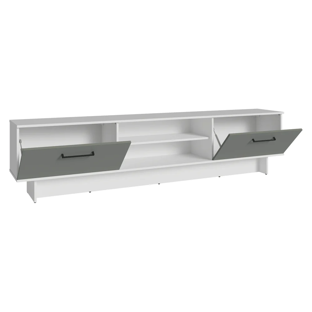 Rack para TV até 80 Polegadas 218 cm 2 Portas Branco/Cinza Agata Madesa - Image 9