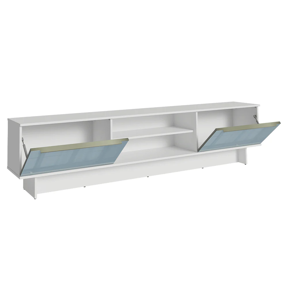 Rack para TV até 80 Polegadas 218 cm 2 Portas Branco/Cinza Lux Madesa - Image 6