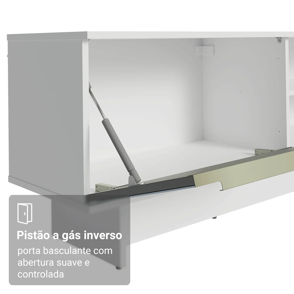 Rack para TV até 80 Polegadas 218 cm 2 Portas Branco/Cinza Lux Madesa - Image 8