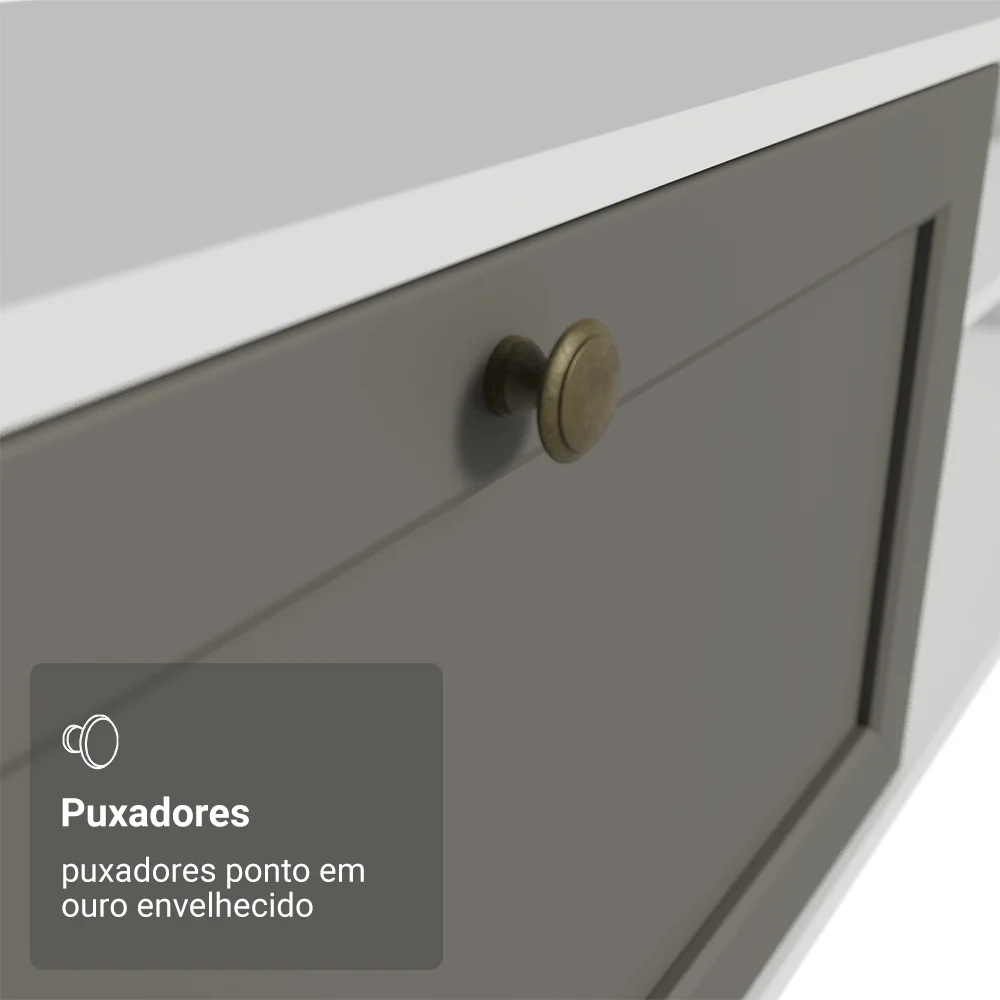 Rack para TV até 80 Polegadas 218 cm 2 Portas Branco/Cinza Vik Madesa - Image 7