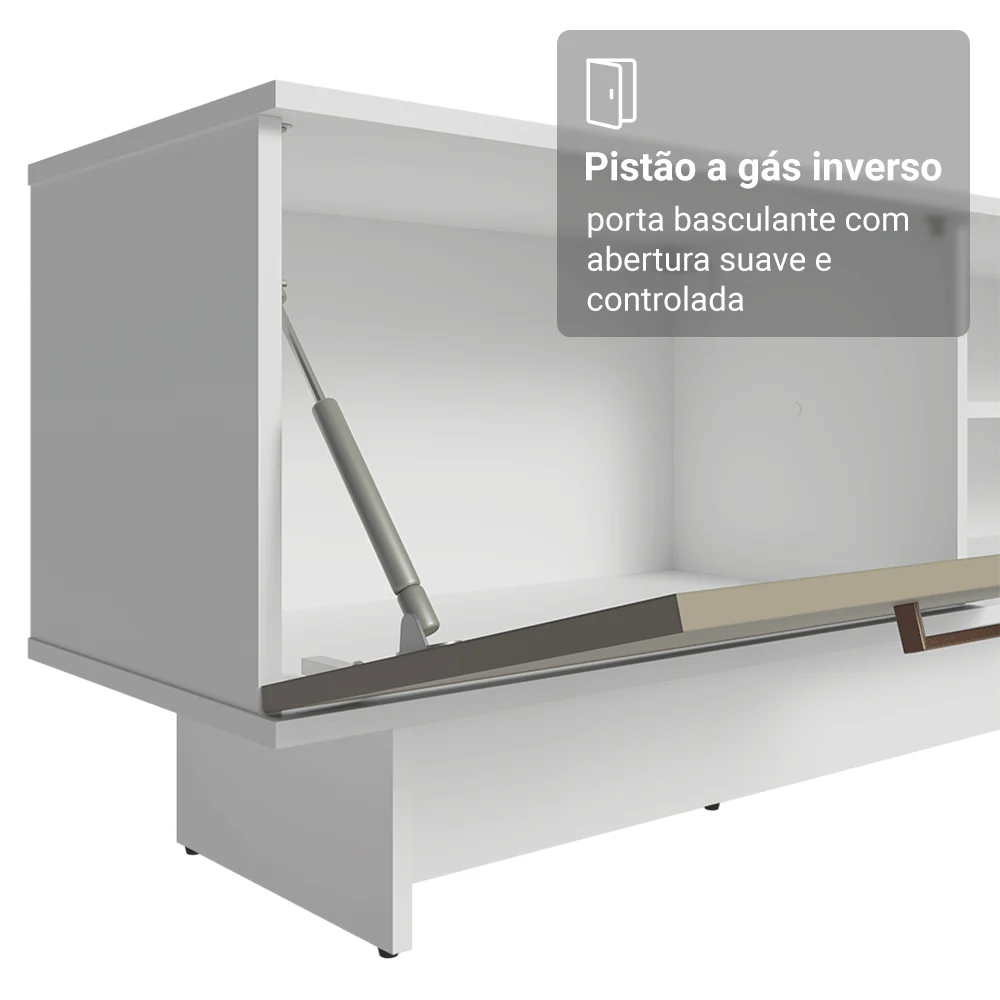 Rack para TV até 80 Polegadas 218 cm 2 Portas Branco/Crema Agata Madesa - Image 7