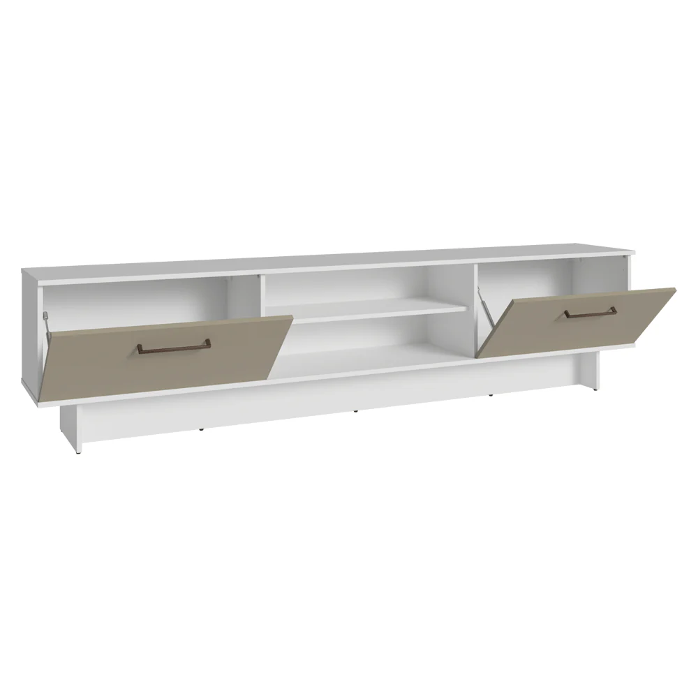 Rack para TV até 80 Polegadas 218 cm 2 Portas Branco/Crema Agata Madesa - Image 9