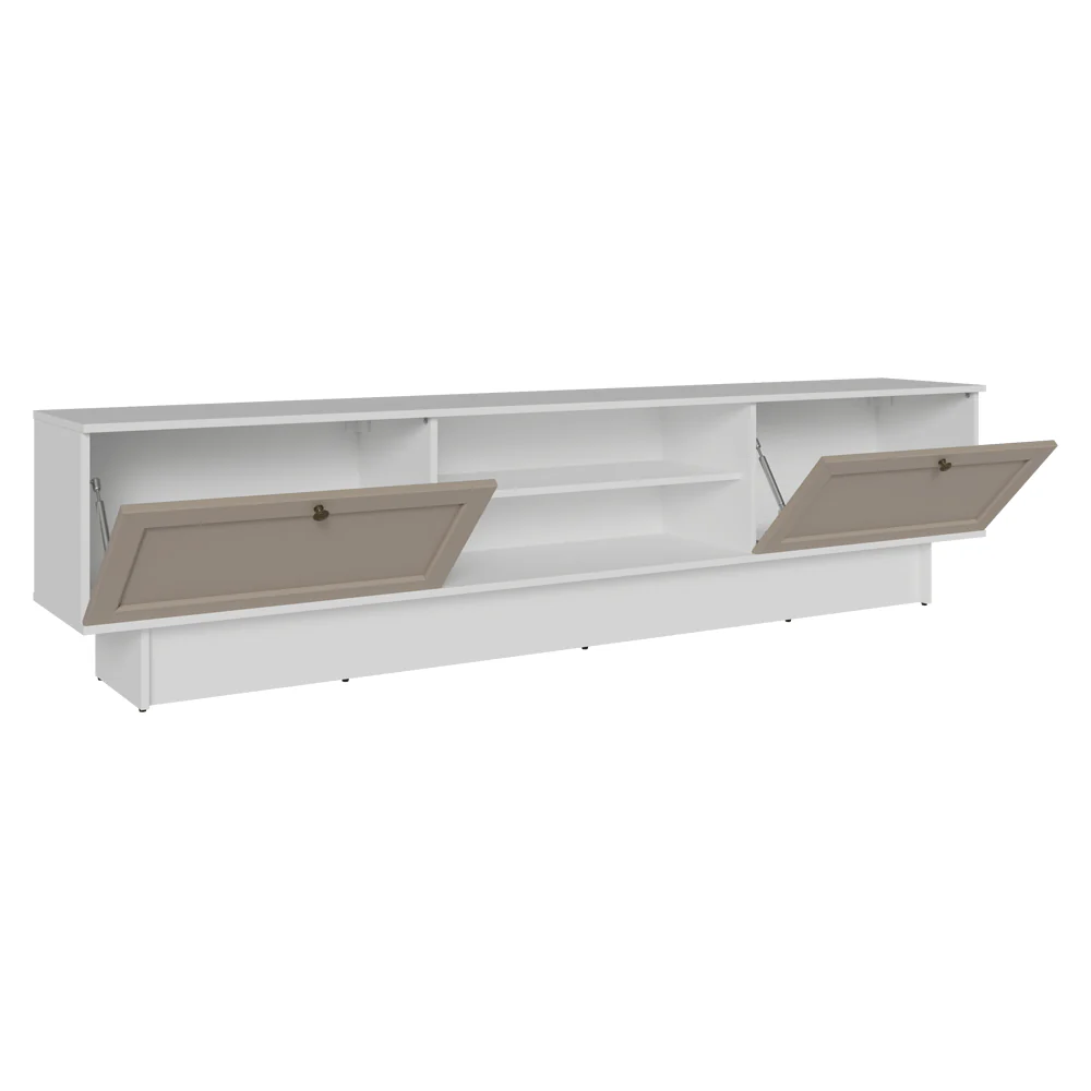Rack para TV até 80 Polegadas 218 cm 2 Portas Branco/Crema Vik Madesa - Image 8