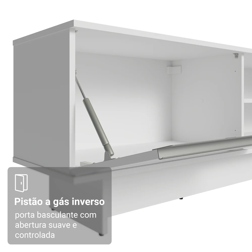Rack para TV até 80 Polegadas 218 cm 2 Portas Branco Glamy Madesa - Image 8