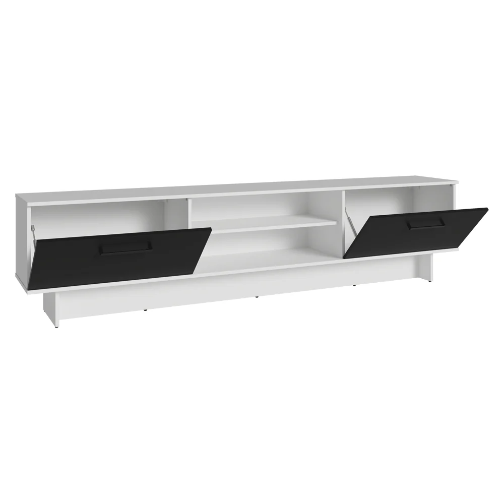 Rack para TV até 80 Polegadas 218 cm 2 Portas Branco/Preto Agata Madesa - Image 9