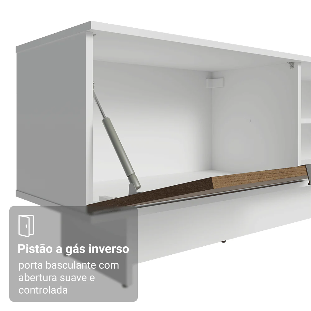 Rack para TV até 80 Polegadas 218 cm 2 Portas Branco/Rustic Stella Madesa - Image 8