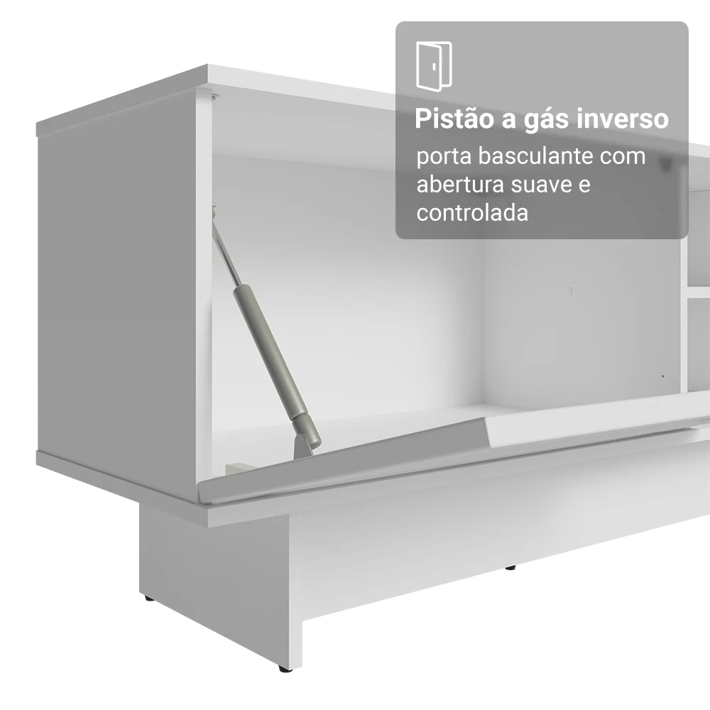 Rack para TV até 80 Polegadas 218 cm 2 Portas Branco Vik Madesa - Image 6