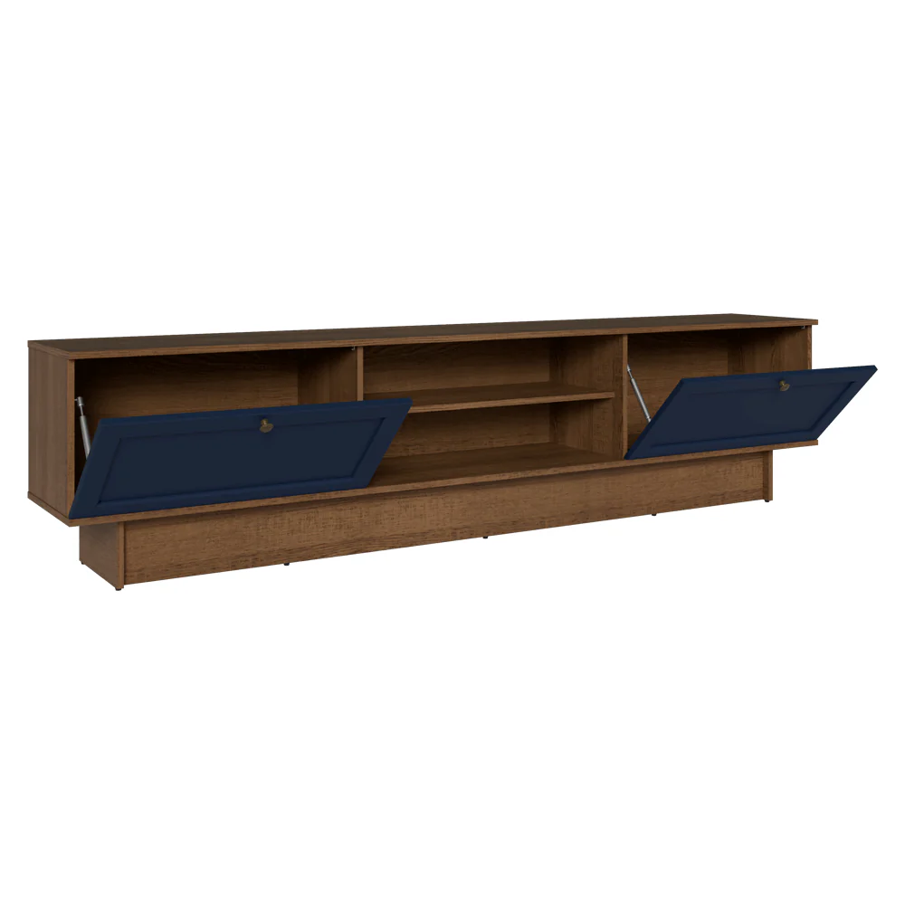 Rack para TV até 80 Polegadas 218 cm 2 Portas Rustic/Azul Vik Madesa - Image 8