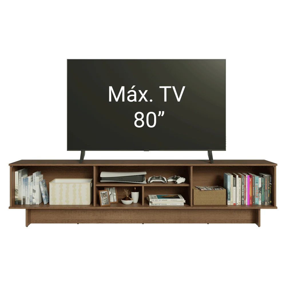 Rack para TV até 80 Polegadas 218 cm 2 Portas Rustic/Branco Agata Madesa - Image 5