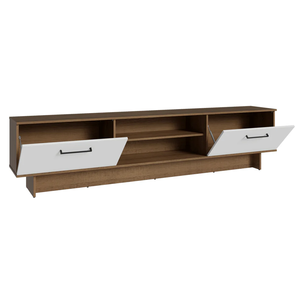 Rack para TV até 80 Polegadas 218 cm 2 Portas Rustic/Branco Agata Madesa - Image 9