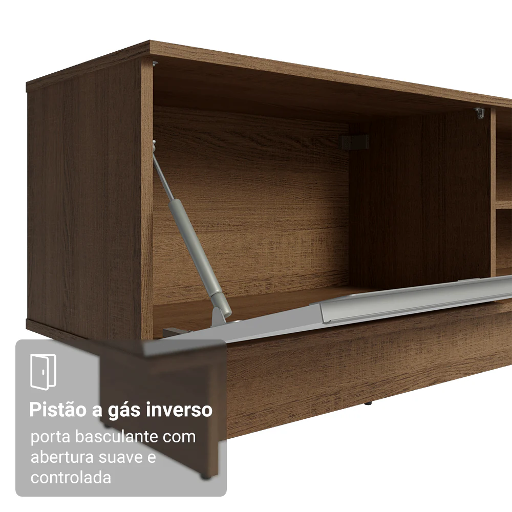 Rack para TV até 80 Polegadas 218 cm 2 Portas Rustic/Branco Glamy Madesa - Image 8