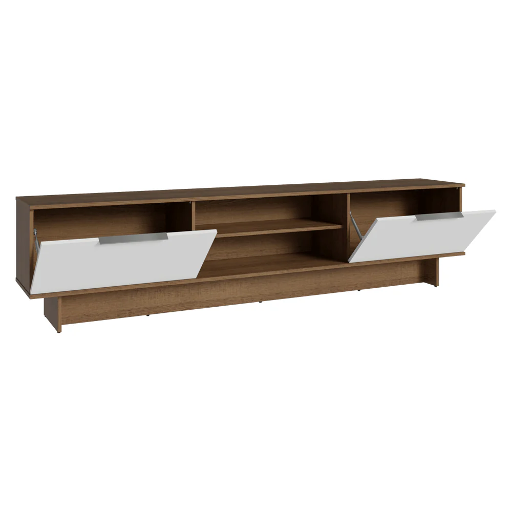 Rack para TV até 80 Polegadas 218 cm 2 Portas Rustic/Branco Stella Madesa - Image 6