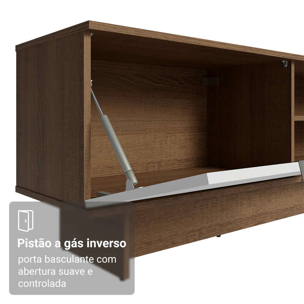 Rack para TV até 80 Polegadas 218 cm 2 Portas Rustic/Branco Stella Madesa - Image 8