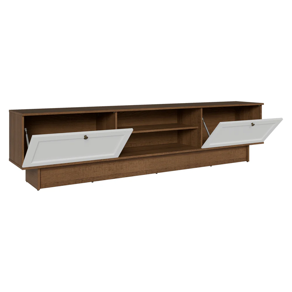 Rack para TV até 80 Polegadas 218 cm 2 Portas Rustic/Branco Vik Madesa - Image 8
