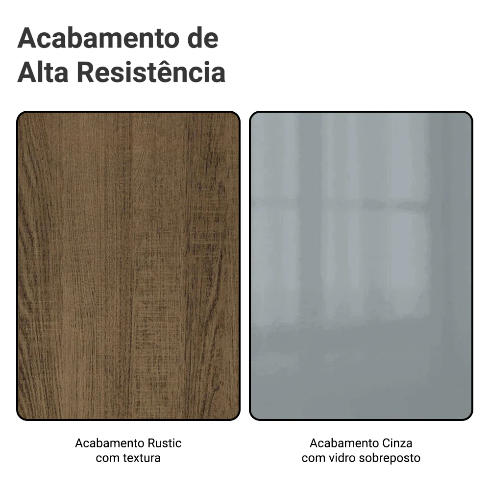 Rack para TV até 80 Polegadas 218 cm 2 Portas Rustic/Cinza Lux Madesa - Image 10