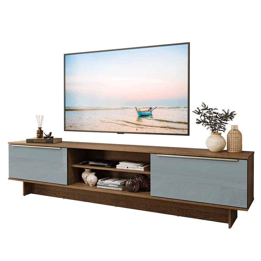 Rack para TV até 80 Polegadas 218 cm 2 Portas Rustic/Cinza Lux Madesa - Image 2