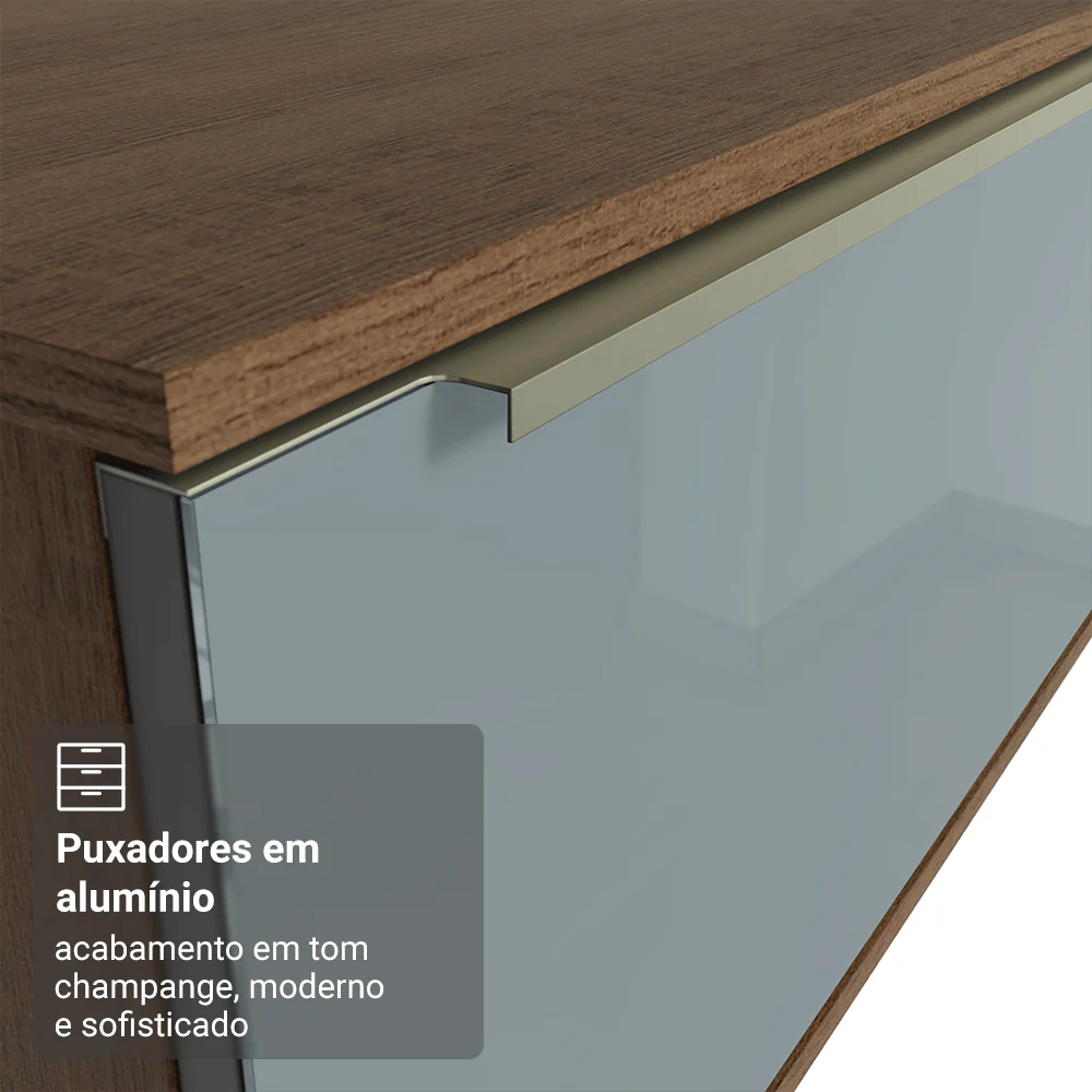 Rack para TV até 80 Polegadas 218 cm 2 Portas Rustic/Cinza Lux Madesa - Image 7