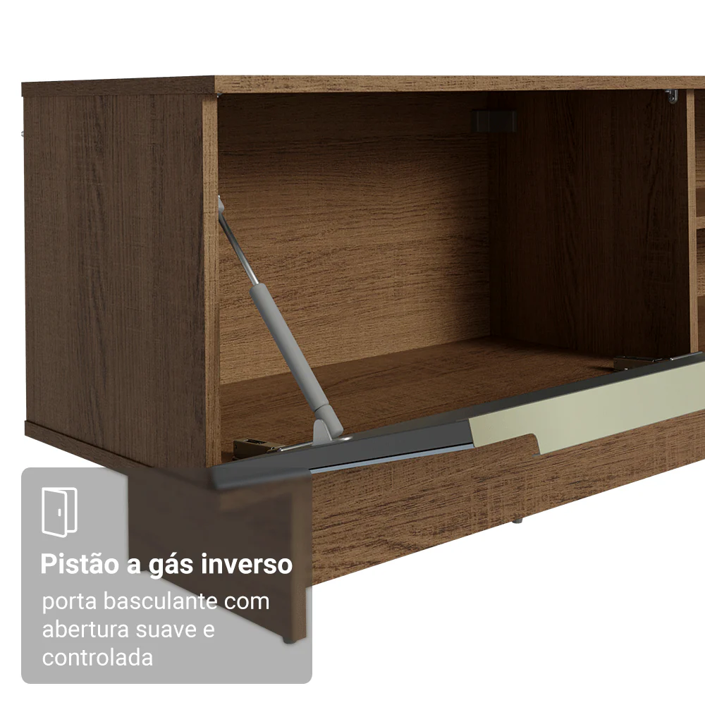 Rack para TV até 80 Polegadas 218 cm 2 Portas Rustic/Cinza Lux Madesa - Image 8
