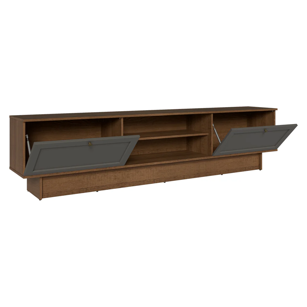 Rack para TV até 80 Polegadas 218 cm 2 Portas Rustic/Cinza Vik Madesa - Image 8