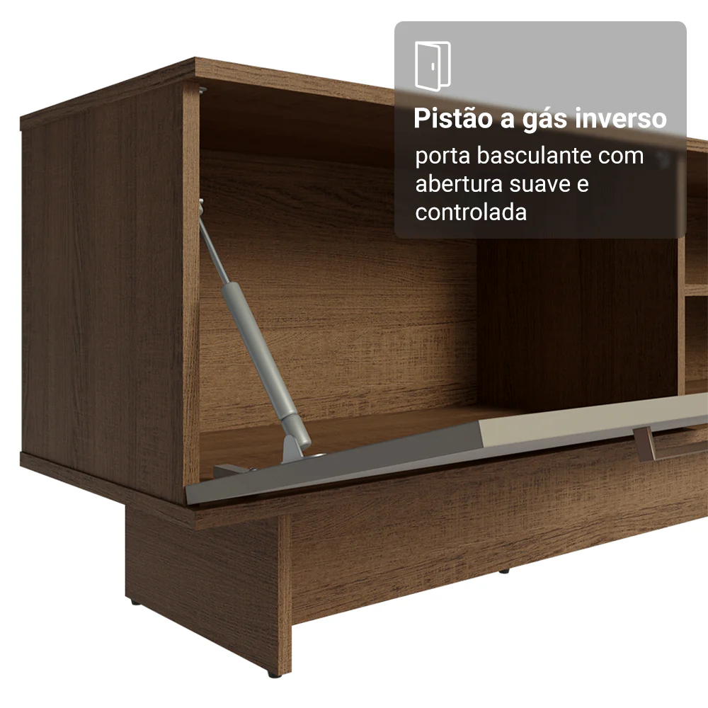 Rack para TV até 80 Polegadas 218 cm 2 Portas Rustic/Crema Agata Madesa - Image 7