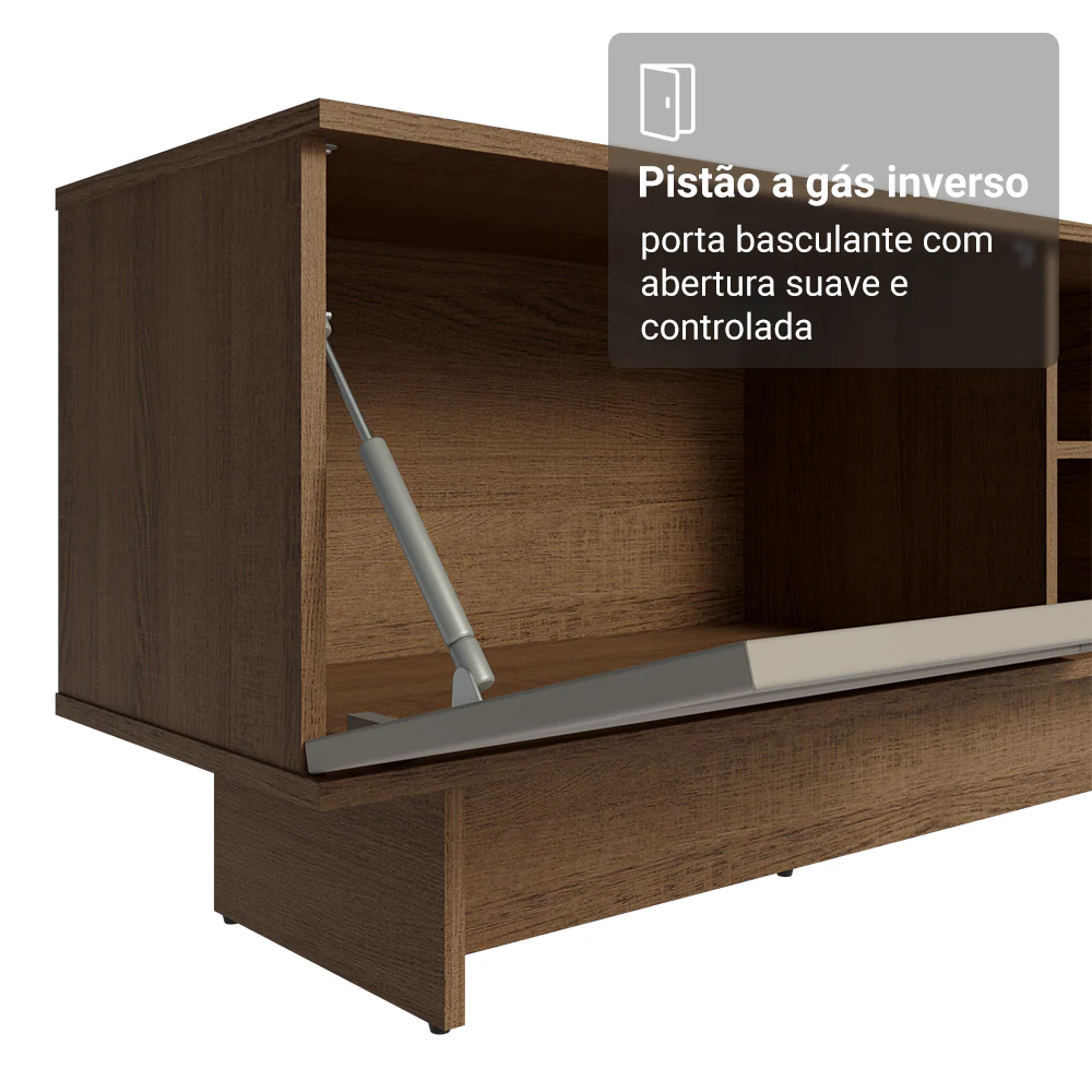 Rack para TV até 80 Polegadas 218 cm 2 Portas Rustic/Crema Vik Madesa - Image 6