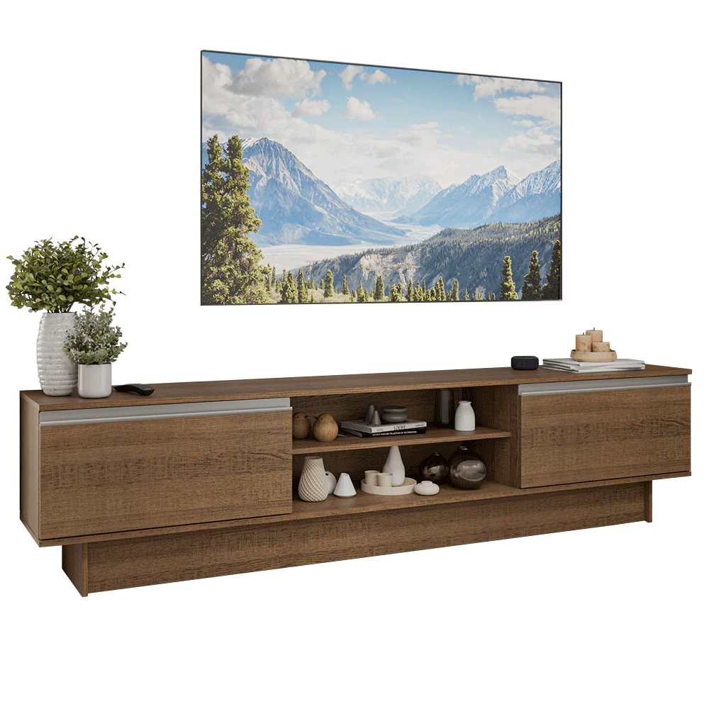 Rack para TV até 80 Polegadas 218 cm 2 Portas Rustic Glamy Madesa - Image 2