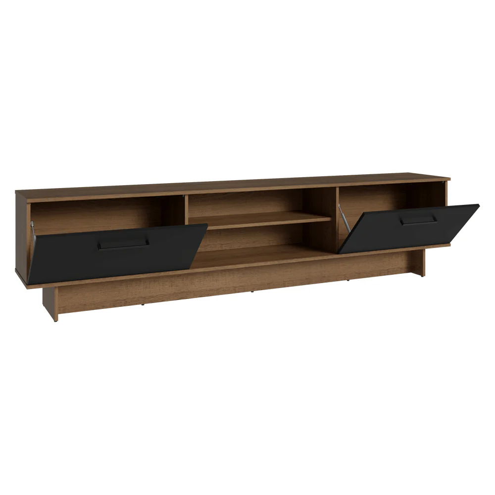 Rack para TV até 80 Polegadas 218 cm 2 Portas Rustic/Preto Agata Madesa - Image 9